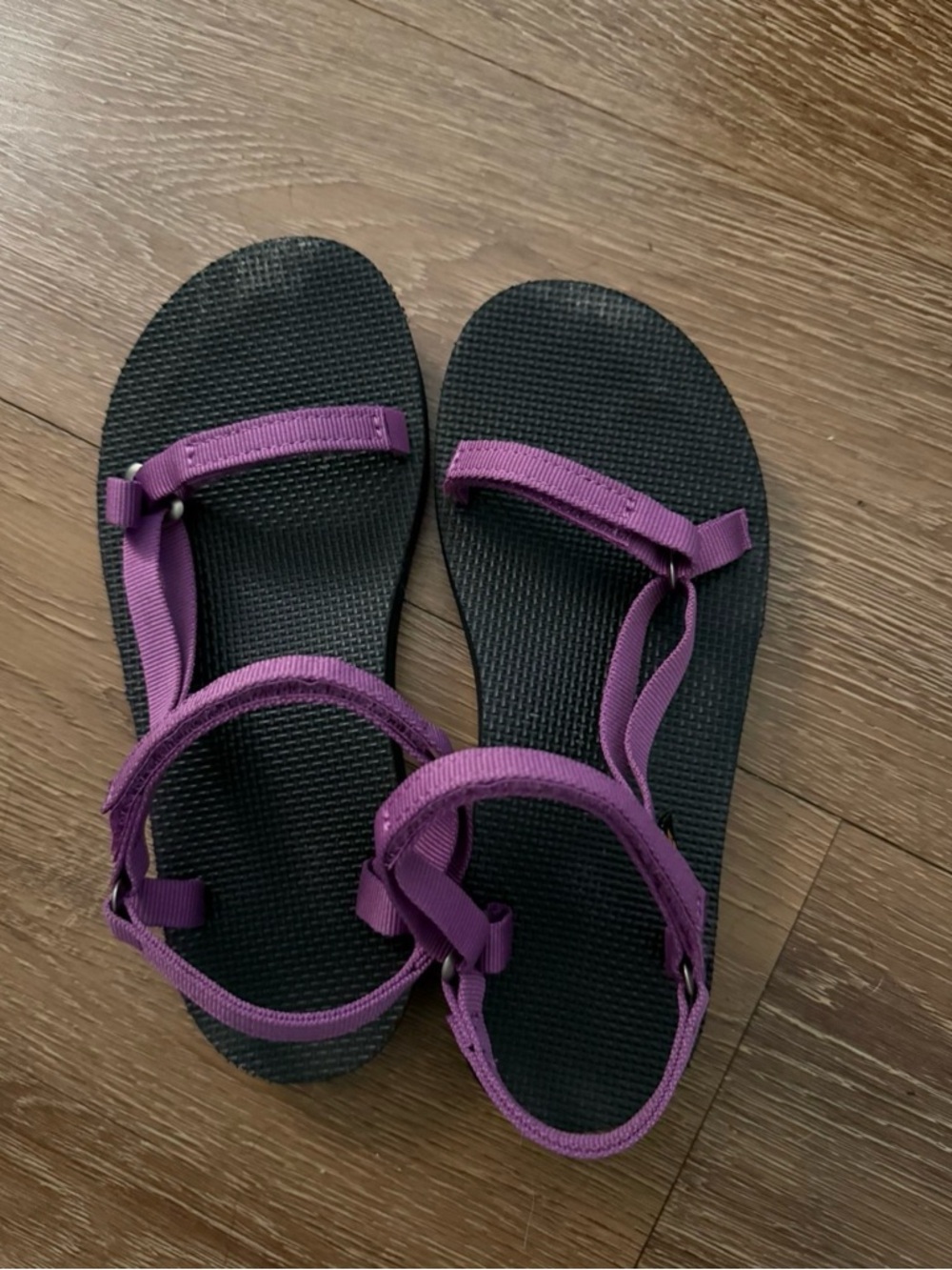 Purple Strap Black Sole Sandals